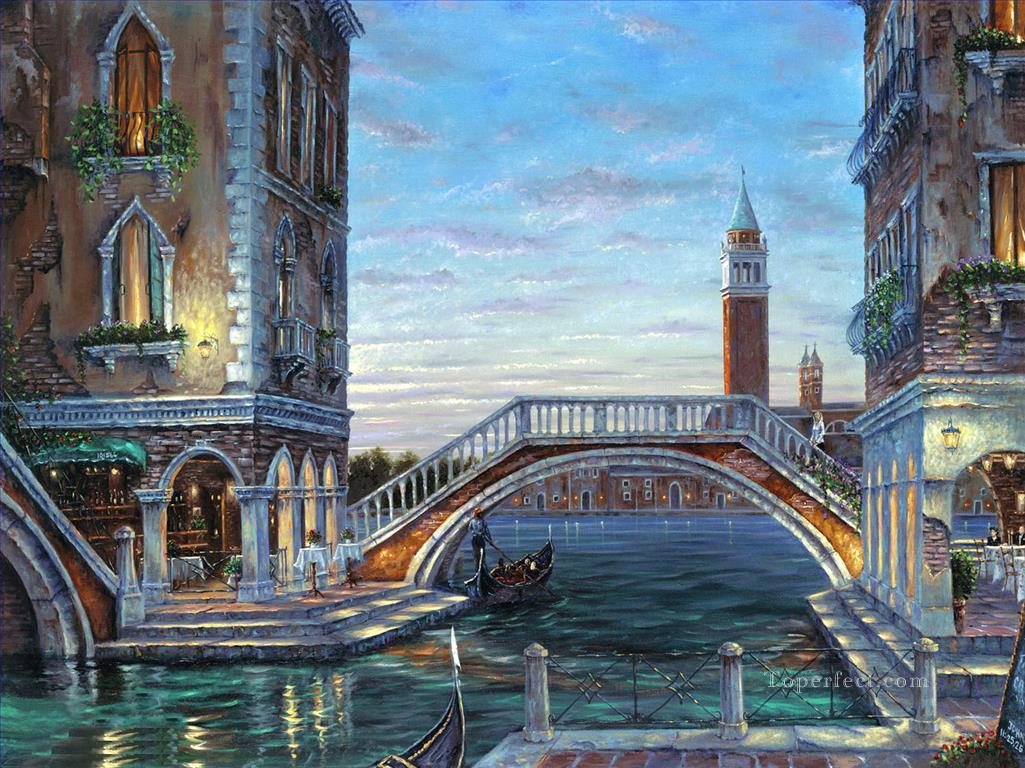 Evening In Venezia Robert F cityscapes Oil Paintings